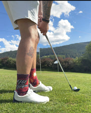 HIT AND HOPE Golf Socks - Galaxy Red Orange