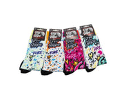 HIT AND HOPE Golf Socks - Graffiti Golf King White Orange