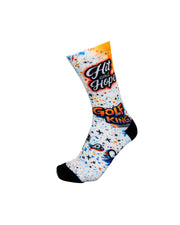 HIT AND HOPE Golf Socks - Graffiti Golf King White Orange