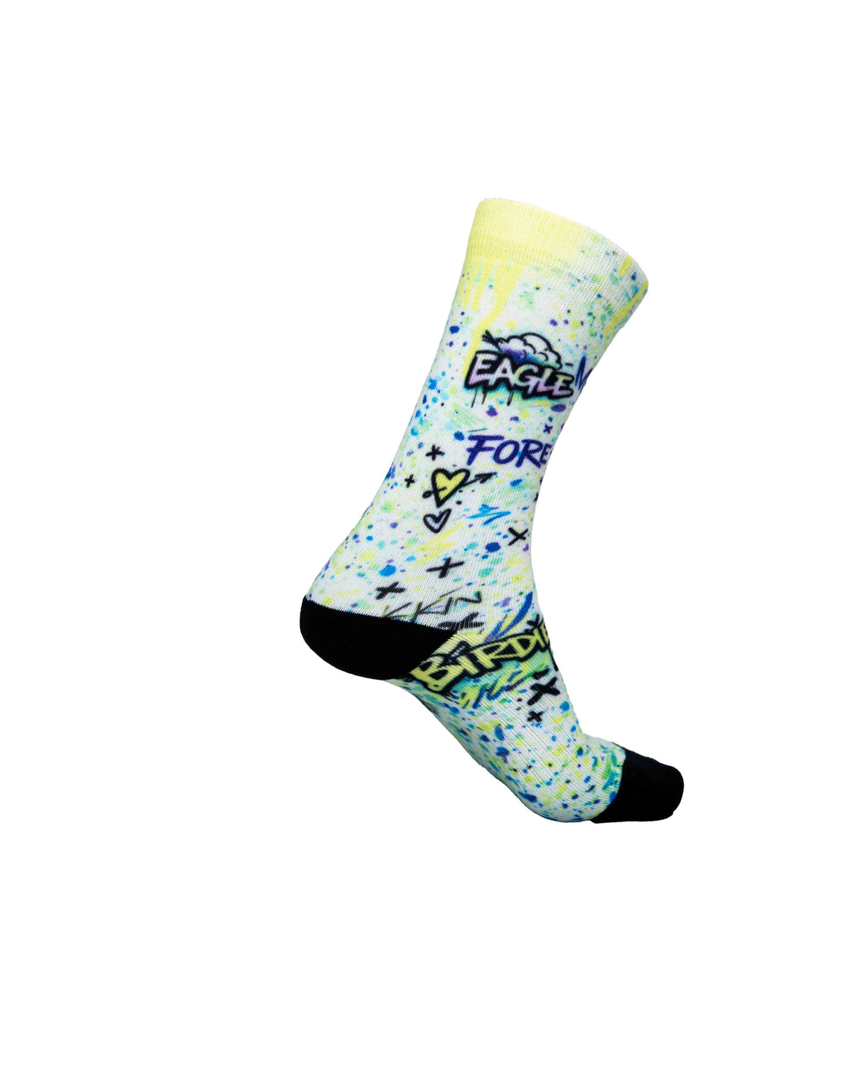 HIT AND HOPE Golf Socks - Graffiti Golf King White Green