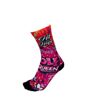 HIT AND HOPE Golf Socks - Graffiti Golf Queen Magenta