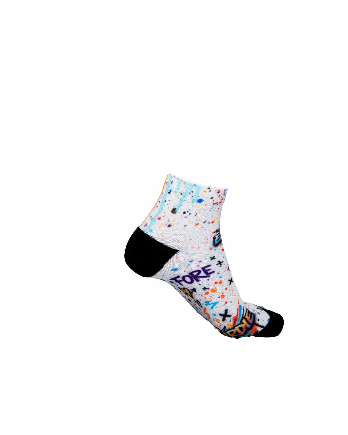 HIT AND HOPE Quarter Socks - Graffiti Golf King White Orange
