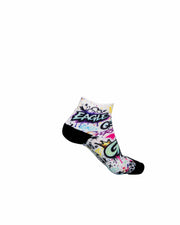 HIT AND HOPE Quarter Socks - Graffiti Golf Queen White Pastel